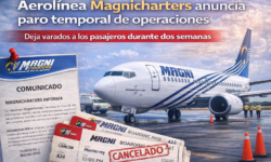 Aerolínea Magnicharters anuncia paro temporal de operaciones