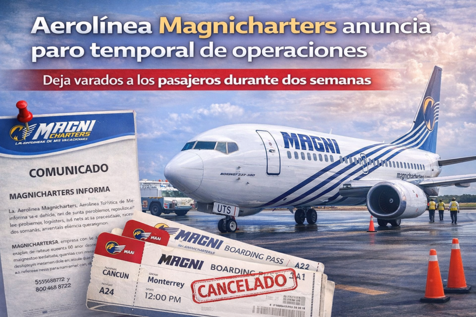 Aerolínea Magnicharters anuncia paro temporal de operaciones