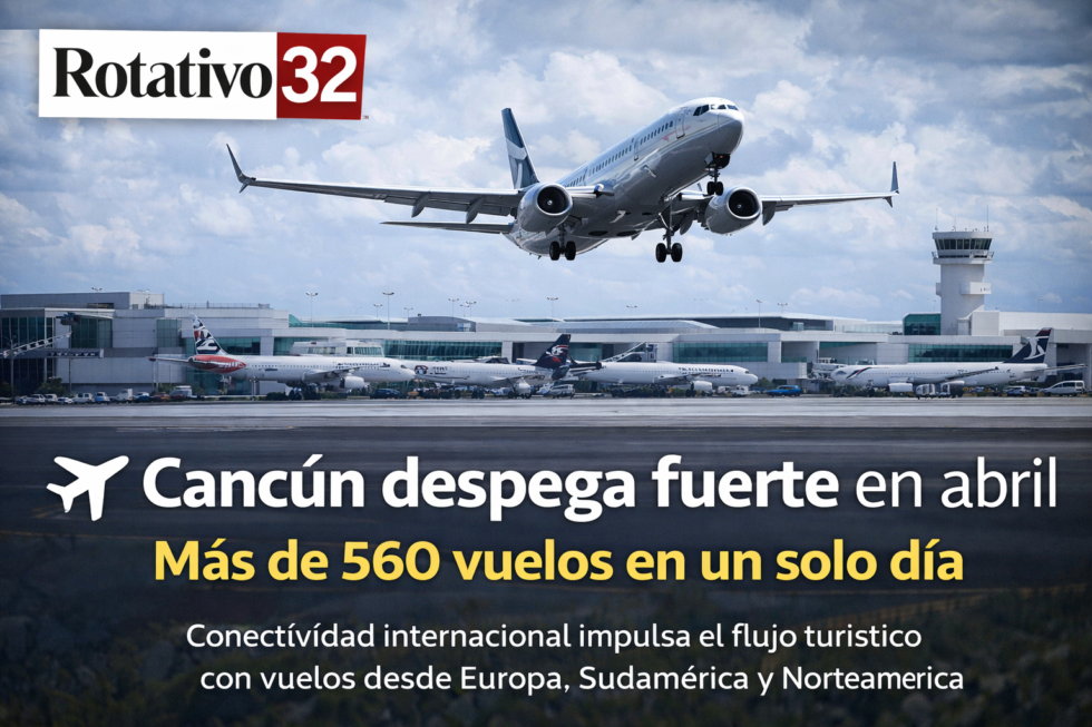 Aeropuerto de Cancún inicia abril con alta actividad aérea y más de 560 operaciones