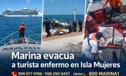 Marina evacúa a turista enfermo en Isla Mujeres; lo trasladan a Cancún