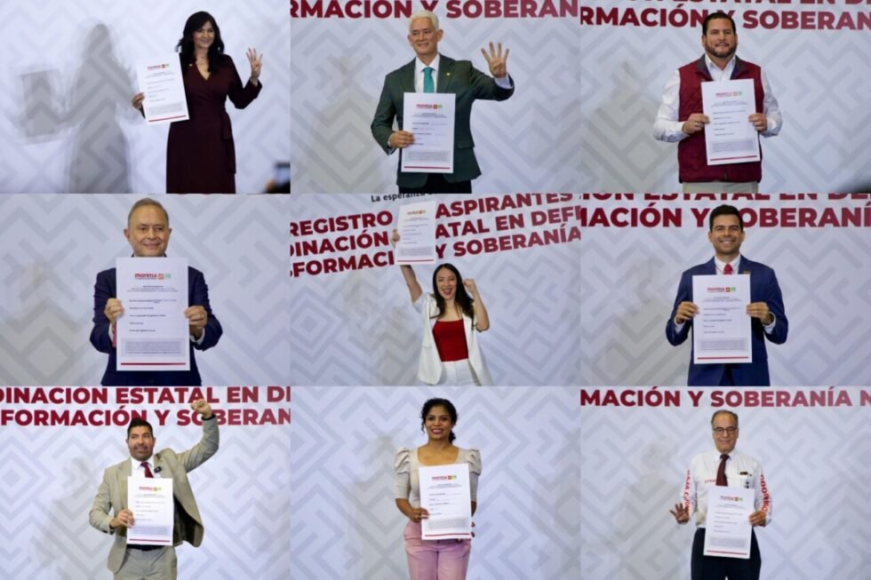 Ellas y ellos buscan las candidaturas de Morena para gobiernos de Aguascalientes, Baja California y BCS