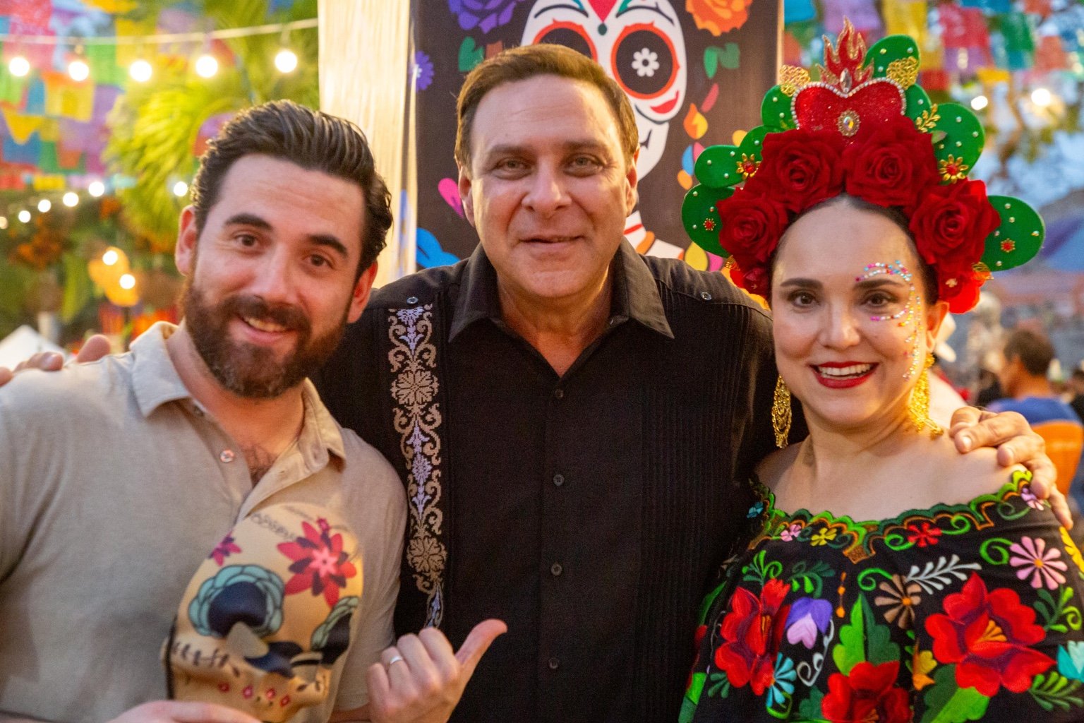 Asistentes durante la celebración del Janal Pixán en Calderitas.
