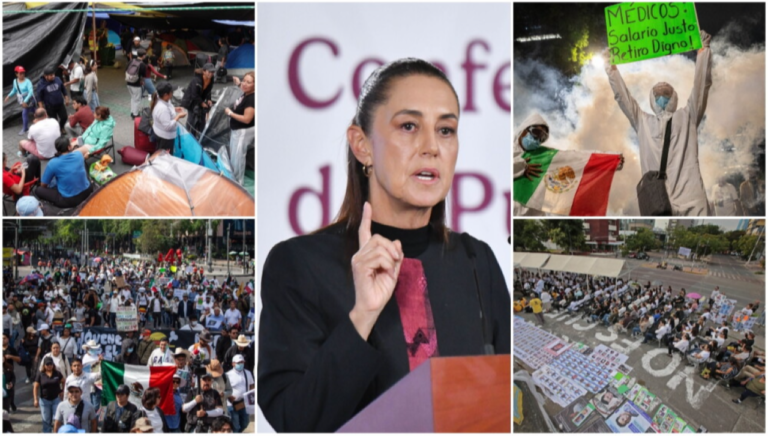 Pese a ser más popular que AMLO, Sheinbaum enfrenta descontento social por desabasto de medicinas y bajos salarios